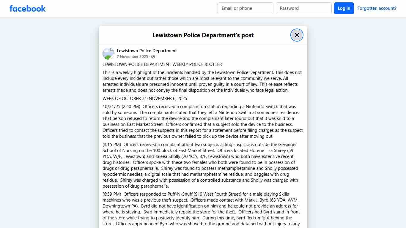 LEWISTOWN POLICE DEPARTMENT... - Lewistown Police Department Facebook